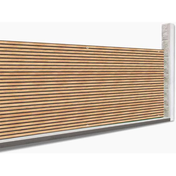 Brise vue occultant 1,5 x 10 m effet claustra en bois 160 gr/m²