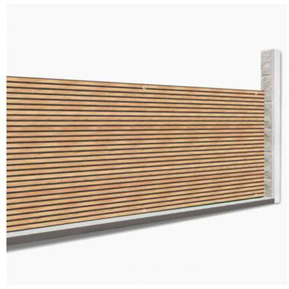 Idmarket - Brise vue occultant 1,8 x 10 m effet claustra en bois 160 gr/m²