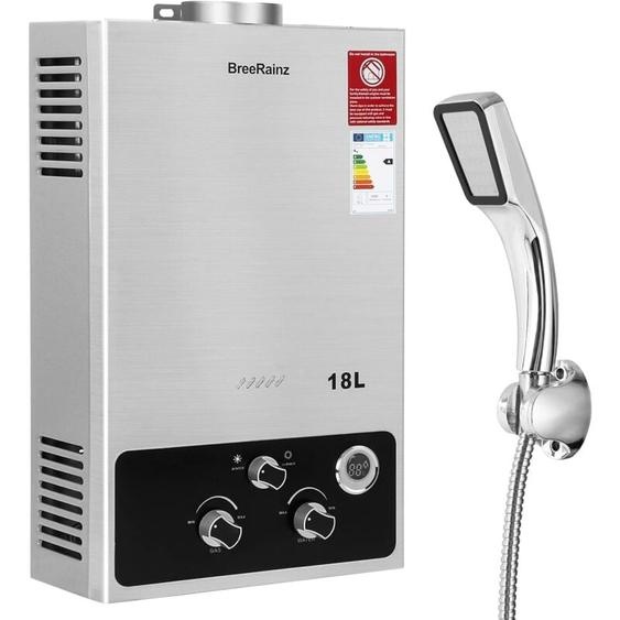 Brisunshine - 18LPM Chauffe-Eau à Gaz,36KW Chauffe-Eau à Gaz Instantané Propane Butane,Pression deau de Démarrage Super Basse,pour Maison,Camping-car