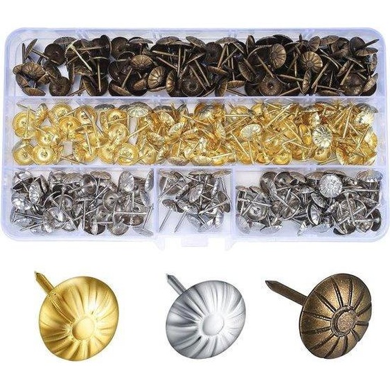 Ongles décoratifs bronze, or et argent, 450 pièces