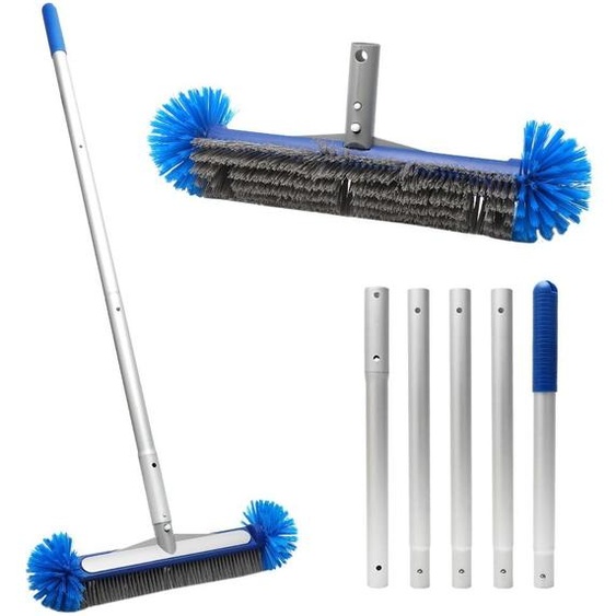 Brosse à piscine ronde de 43 cm avec manche réglable
