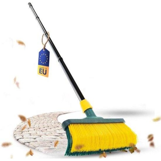 Brosse combinée haut de gamme en acier de 30 cm - Poils courbés pour gazon synthétique, camping et jardin - Brosse pour pelouse et brosse pour sol en un seul outil