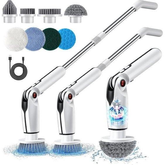 Brosse de nettoyage électrique - Balai-brosse 2-en-1 - Nettoyeurs de sol électriques