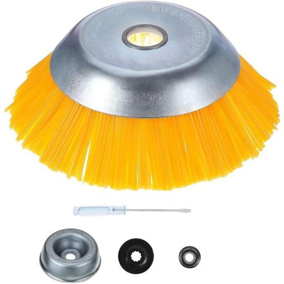 Dpzo - Brosse débroussailleuse Universelle.150x25.4mm Brosse à Désherber Ronde pour éliminer les Mauvaises Herbes, Tête Brosse Rotative avec Roue en