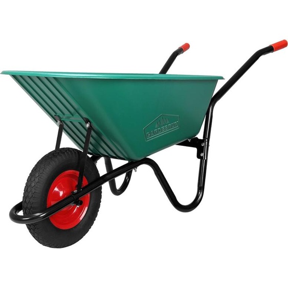 Brouette 100 L, 250 kg, pneus pneumatiques, verte