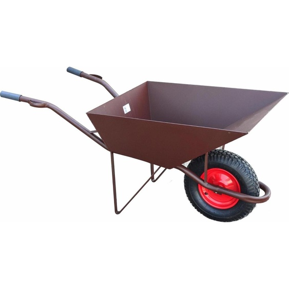 Brouette de chantier 85 L, modèle profond avec protection des roues, acier de 2,0 mm