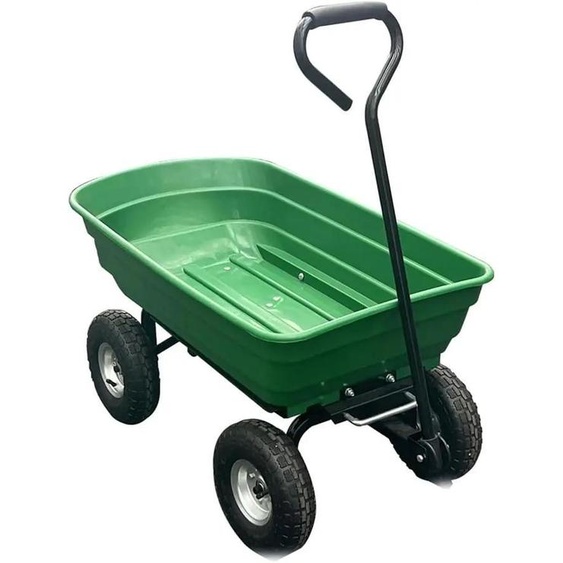 Brouette de jardin / Chariot de jardin - En fer et en plastique - Chariot de transport robuste pour la maison et le jardin - Vert