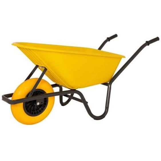 Brouette plastique bac jaune 85 litres HQ Anti-Lek