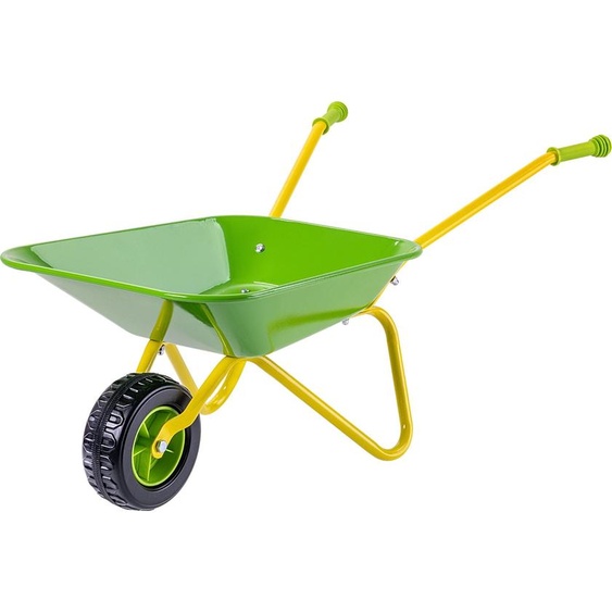 Brouette pour enfants KADAX en métal, brouette de jardin pour enfants, outil de jardinage, petite brouette pour jouer et aider au jardin, jouet de jardin (jaune/vert)