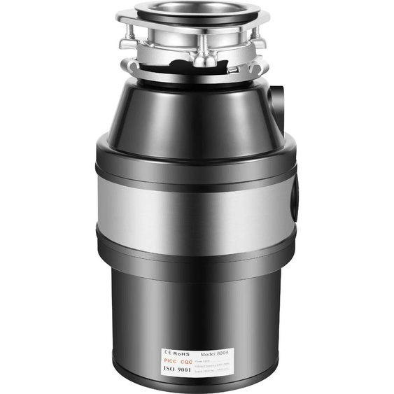 Broyeur de déchets alimentaires - Pour évier - 560 W 220 V - Moteur à courant continu à aimant permanent -intelligente - Chambre de broyage de 1,2 l - 65 dB - Prise UE - Noir