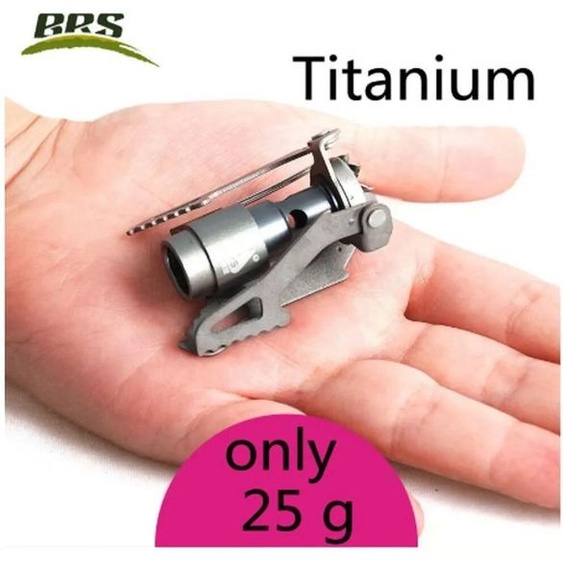 BrS-3000T titane Mini Camping brûleurs à gaz 25g une pièce cuisinière de poche en plein air randonnée pliant four de cuisson Portable ﻿