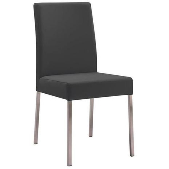 Bruck 1K, chaise, piétement acier inoxydable, revêtement noir