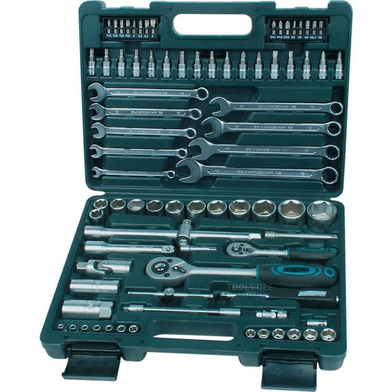 Brüder Mannesmann Coffret à outils avec 82 jeux de clés à douilles 1/4+1/2