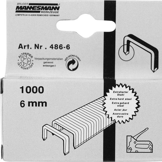 BRÜDER MANNESMANN Ersatzklammern 486-06 6mm 1000St