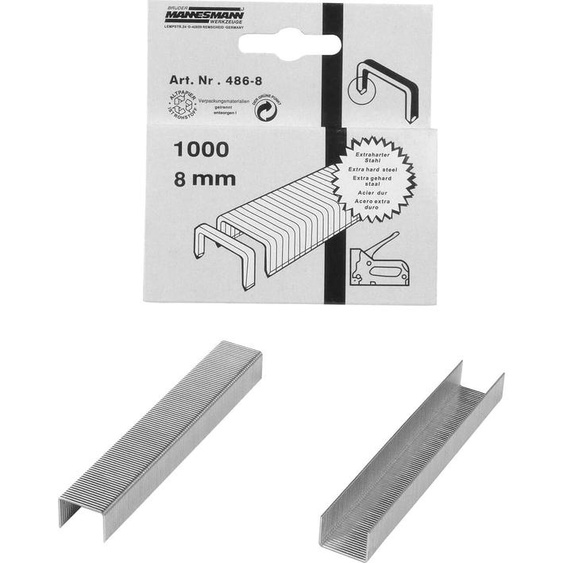 BRÜDER MANNESMANN M 486-08 BRÜDER MANNESMANN Heftklammern, 8 mm, verzinkt, 1.000 Stück