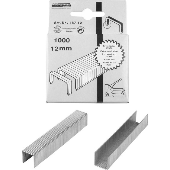 BRÜDER MANNESMANN M 487-12 BRÜDER MANNESMANN Heftklammern, 12 mm, verzinkt, 1.000 Stück