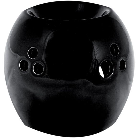 Brûle-parfum en céramique ajouré noir 9cm Boule