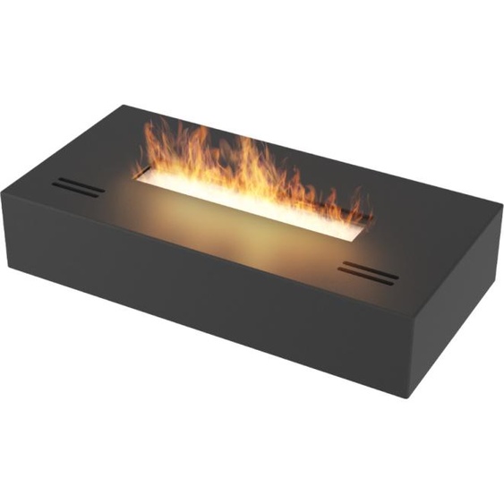 Brûleur au bioéthanol avec insert de plan de travail en acier inoxydable noir mat 40cm