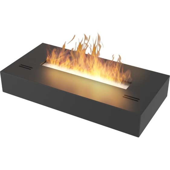 Brûleur au bioéthanol avec insert de plan de travail en inox noir mat 50cm