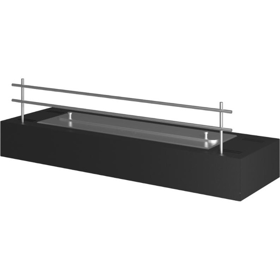 Brûleur au bioéthanol avec insert de plan de travail en inox noir mat 60cm avec grille