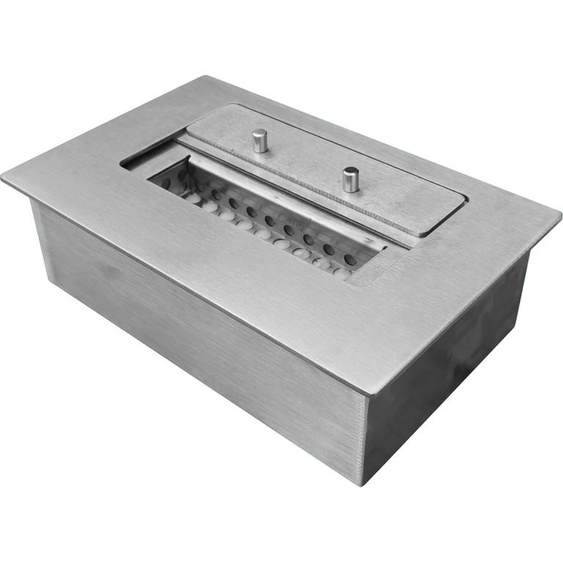 Brûleur en acier pour cheminée à léthanol de 25 cm, avec fibre céramique et couvercle de réglage de la flamme, 1,2 L