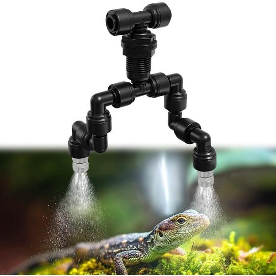 Brumisateur terrarium - Tête de pulvérisation réglable à 360° - Double buse - Embout en inox - Pour reptiles et amphibiens