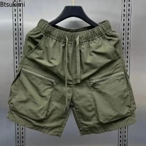 Btsukimi Shorts Cargo dÉté 2026 pour Hommes – Décontractés, Plage, Surf, Séchage Rapide, Sportifs, Vintage, Amples, Multi-poches, Fitness