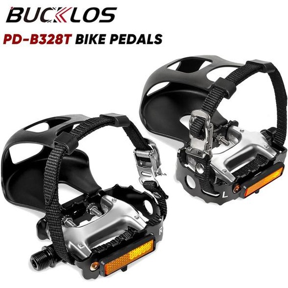 BUCKLOS BUCKKub-Pédale de vélo avec clip Parker, alliage daluminium, vélo dentraînement intérieur, cyclisme sur route en plein air, pédale de rotation de montagne, pièce de vélo