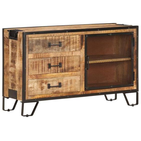 Buffet bas - MOTHINESSTO - LY7390 - Bois de manguier massif brut - Acier - 100x31x60 cm