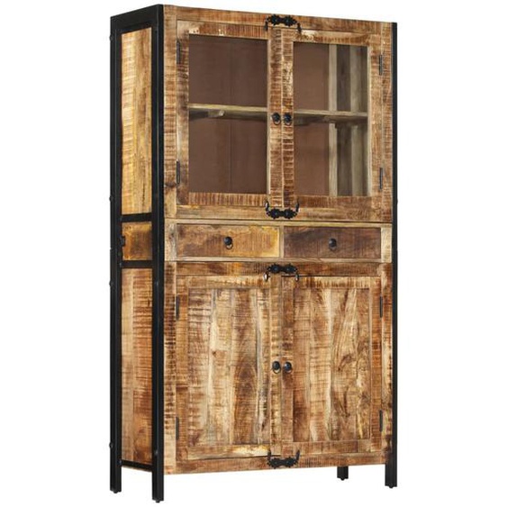 Buffet 100x40x175 cm bois de manguier brut massif