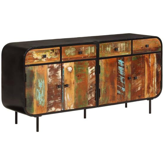 Buffet 140x35x70 cm bois massif de récupération et métal
