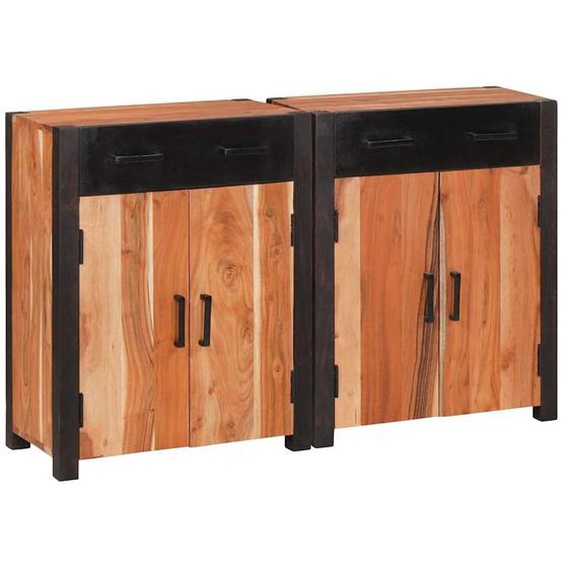 Buffet 2 pcs Marron 110 x 30 x 75 cm Bois dacacia massif