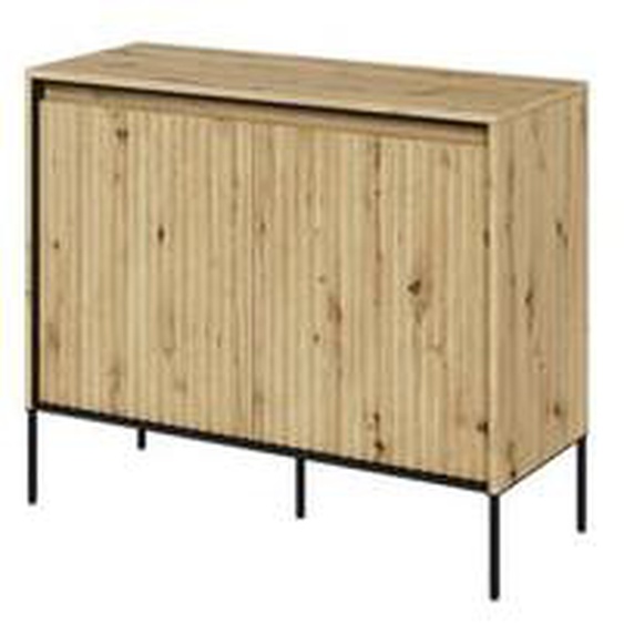 Buffet 2 portes 100 cm LENARA avec tasseaux et LED
