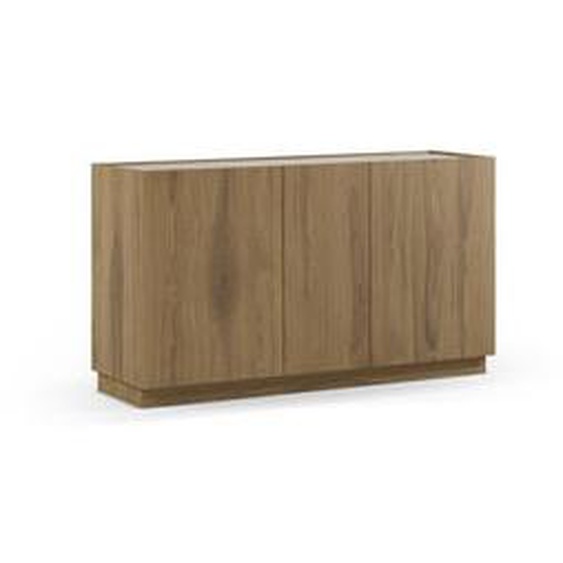 Buffet 3 portes 140 cm MARION effet chêne et travertin