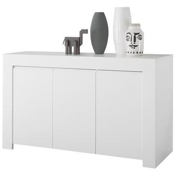 Buffet 3 portes - MEUBLORAMA - ZEFIR - Blanc mat - Design - Bois de haute qualité - 3 portes battantes