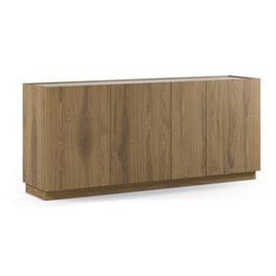 Buffet 4 portes 180 cm MARION effet chêne et travertin