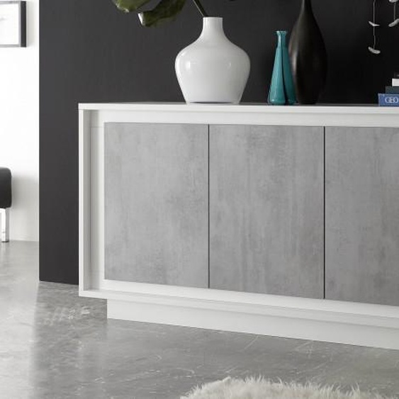 Buffet 4 portes béton laqué blanc mat - Dov