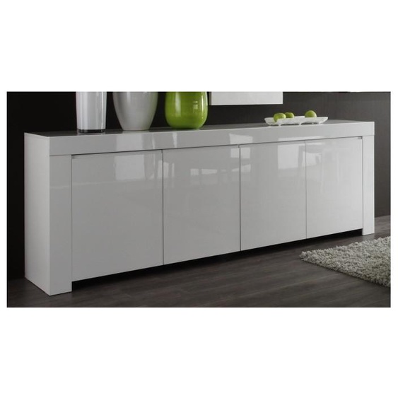 Buffet 4 portes design laqué blanc - Naomi