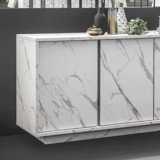 Buffet 4 portes design marbre blanc - Ercole