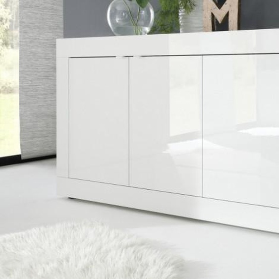 Buffet 4 portes moderne laqué blanc - Lernig