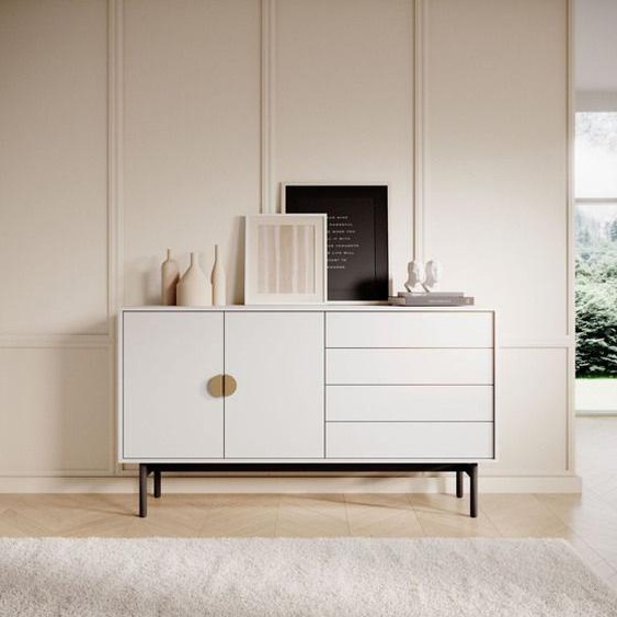 Buffet à deux portes - STOON - 154 cm - avec tiroirs - blanc