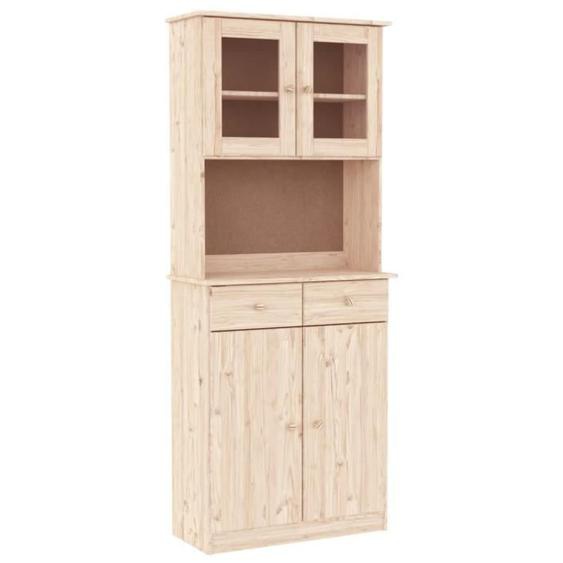 Buffet ALTA - MOTHINESSTO - Bois massif de pin - Marron - Meuble de séjour - Scandinave - Moderne