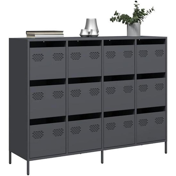 Buffet anthracite 135x39x103,5 cm acier laminé à froid