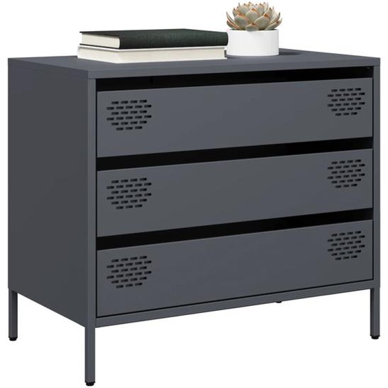 Buffet anthracite 68x39x58,5 cm acier laminé à froid