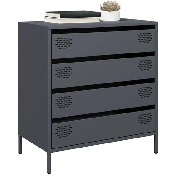Buffet anthracite 68x39x73,5 cm acier laminé à froid