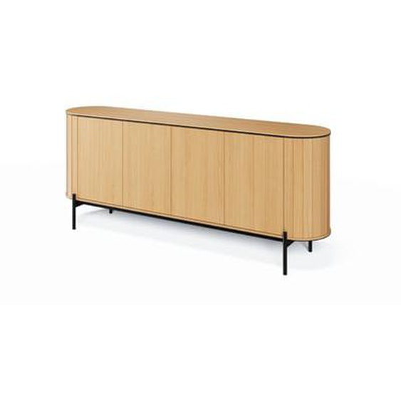 Buffet arrondi 4 portes 200 cm AMBOISE couleur chêne