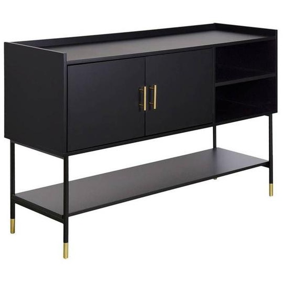 Buffet - ATMOSPHERA - Tedy - 2 portes - MDF et métal - Noir