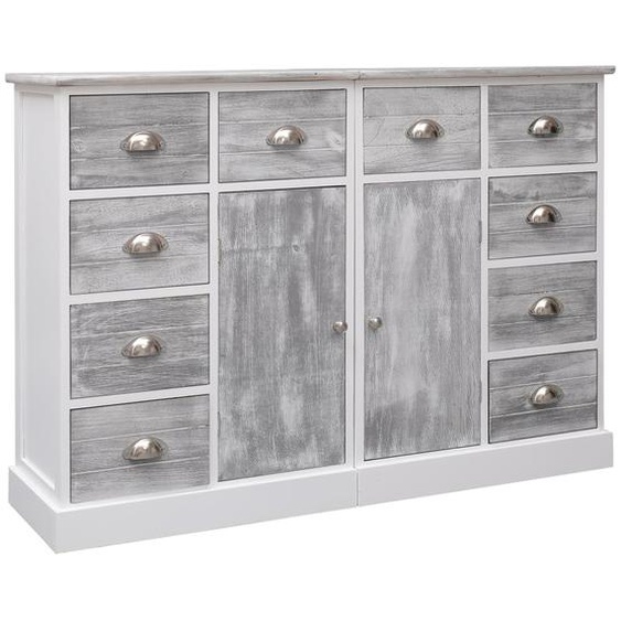 Buffet avec 10 tiroirs Gris 113 x 30 x 79 cm Bois