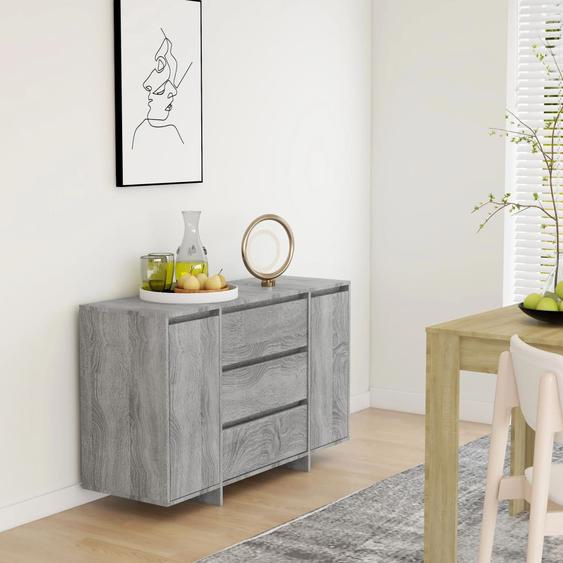 Buffet avec 3 tiroirs sonoma gris 120x41x75cm bois dingénierie