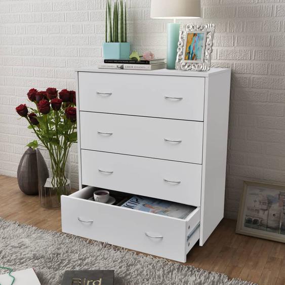 Buffet avec 4 tiroirs 60 x 30,5 x 71 cm Blanc